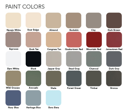 Weaver Barns Paint Options - Geitgey's Amish Country Furnishings