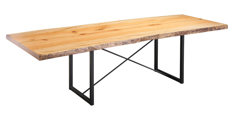 38 x 108 Q-Sawn Sycamore Slab Dining Table with Rochester Base