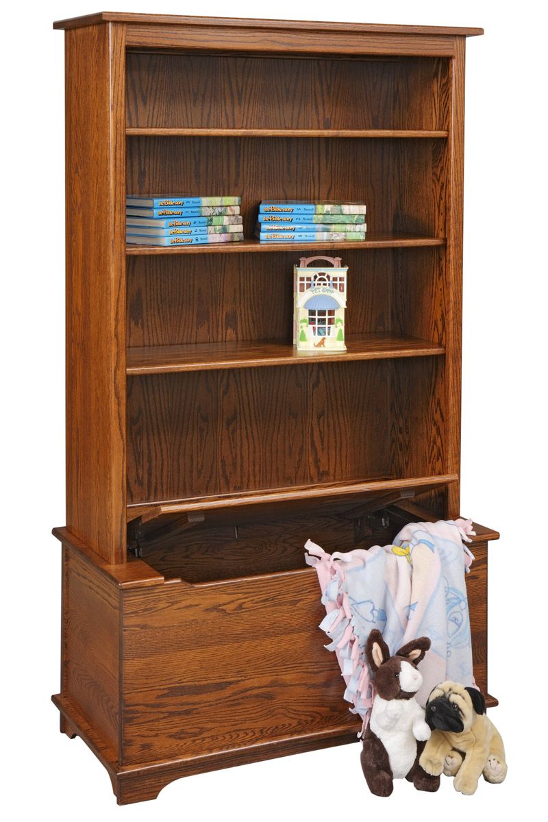 bookcase with toy box