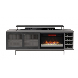 Ambiance Single Door Media Unit with Fireplace