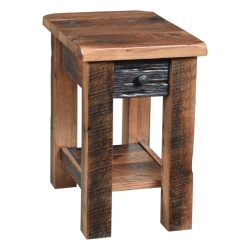 Reclaimed Post Mission Chairside Table