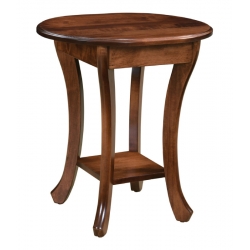 Curved Leg Round End Table
