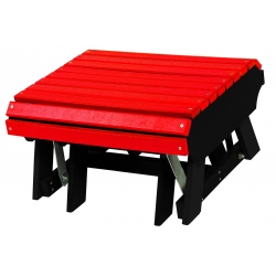 Poly Gliding Ottoman - Red on Black