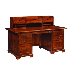 Potomac Credenza Desk with Cubby Topper