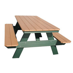 6' Standard Picnic Table with Attached Benches