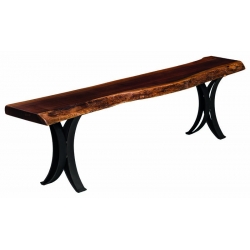 14" x 84" Live Edge Dining Bench with Double Curved Base