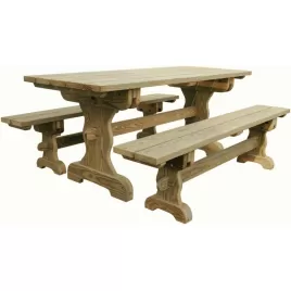 8' Trestle Table w/ Benches