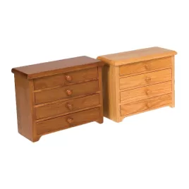 4 Drawer Shaker Jewelry Cabinet - Cherry (left) and Oak (right).jpg