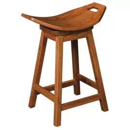 Mission Saddle Swivel Bar Stool