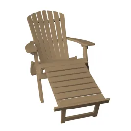 A&L Folding/Reclining Adirondack Chair with Pull-Out Ottoman