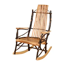 A&L Rustic Hickory 9-Slat Rocker