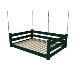 A&L Full Homestead Hanging Daybed - Dark Green Paint