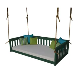 A&L Twin Mission Hanging Daybed - Dark Green Paint