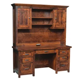 Santa Fe Double Pedestal Desk with Hutch