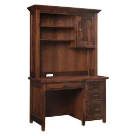 Santa Fe Single Pedestal Desk with Hutch