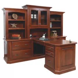 Buckingham Partner Desk with Three Piece Hutch