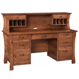 Kapernaum 62" Double Pedestal Desk & Hutch