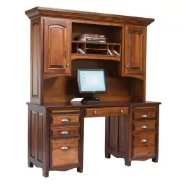 Laurel Double Pedestal Desk & Hutch