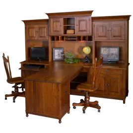 Henry Stephen's Partner Desk and Hutch