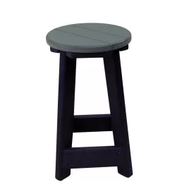 14" Round Dining Stool - Dark Gray/Black