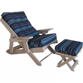 Caribbean Folding Chair and Footrest
