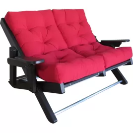 Siesta Folding Loveseat - Canvas Jockey Red
