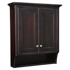 Black Rub Thru Bathroom Wall Cabinet