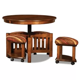 Five Piece Round Table Bench Set