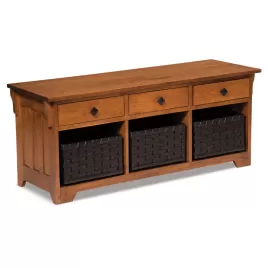 Lattice Weave Bench with Drawers