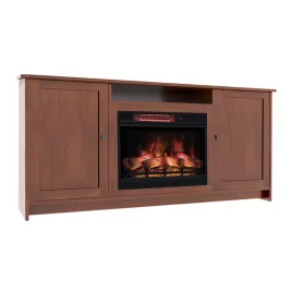 Newport Shaker Electric Fireplace Cabinet with Open Shelf
