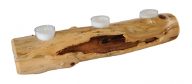 Rustic Log Candle Holder - 18"
