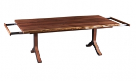 42" x 84" Live Edge Dining Table with Strada Base & Company Boards