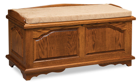 Cathedral Cedar-Lined Chest with Seat Rail