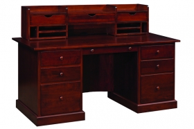 Sensible Series Credenza Desk with Cubby Topper
