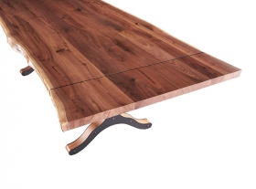 42" x 84" Live Edge Dining Table with Strada Base & Company Boards