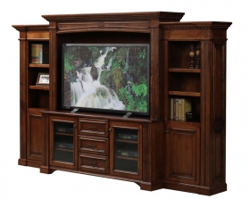 Lincoln 68" Entertainment Center & Side Bookcases