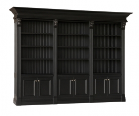 Serenity Triple Library Bookcase with Bead Board Back