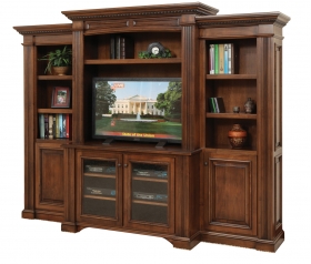 Lincoln 49" Entertainment Center & Side Bookcases