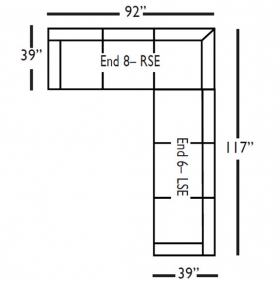 Rowe Cindy Sectional - Measurements