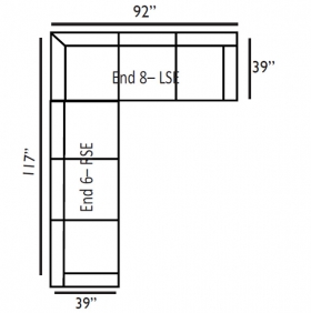 Rowe Cindy Sectional - Measurements