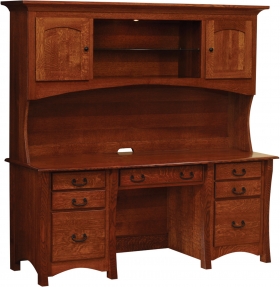 Master Double Pedestal Desk with Hutch