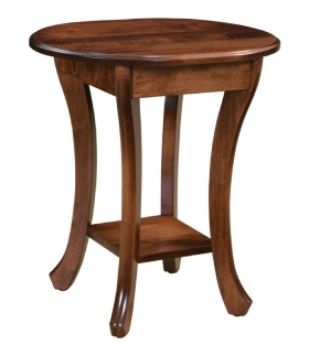 Curved Leg Round End Table