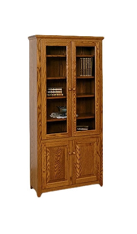 Doughty Ridge Bookcase with Top and Bottom Doors
