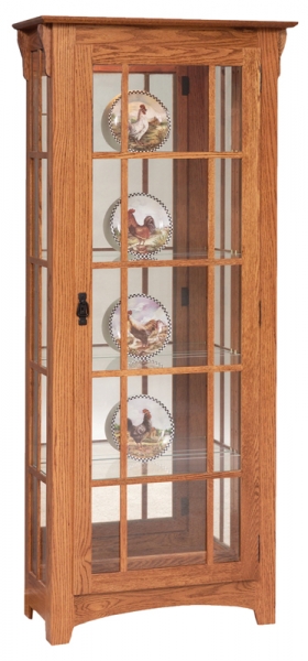 Mission Single Door Curio with Side Mullions