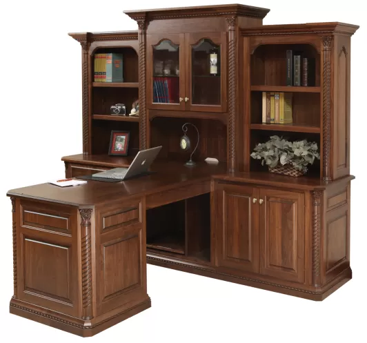 Lexington Partner Desk W/ Three Piece Hutch