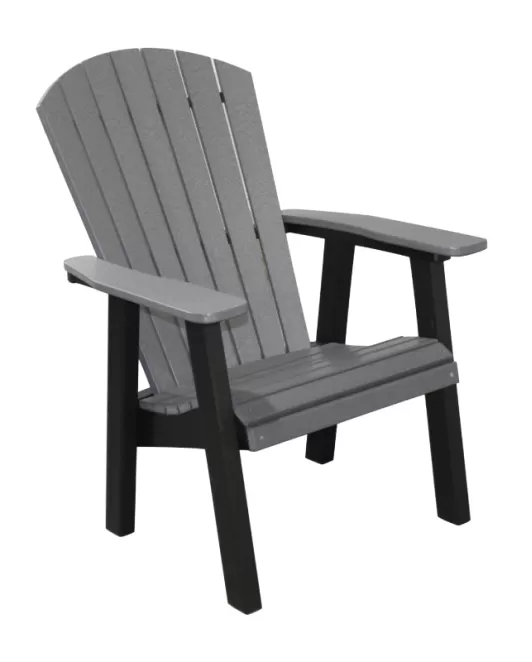 Buckeye Adirondack Chat Chair - Light Gray on Black